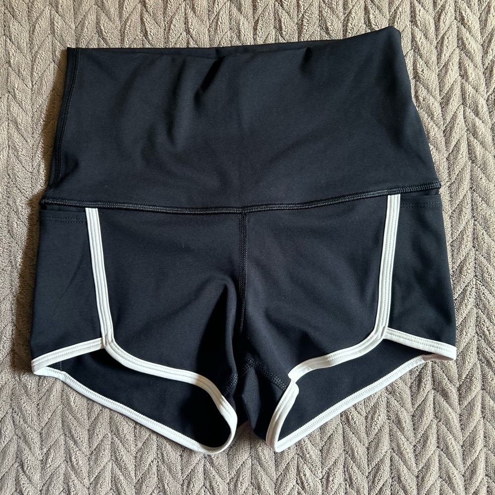 High Waist Black and White Athletic Shorts